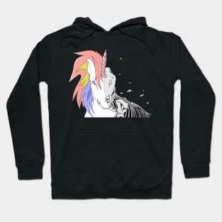 rainbow unicorn skeleton Hoodie